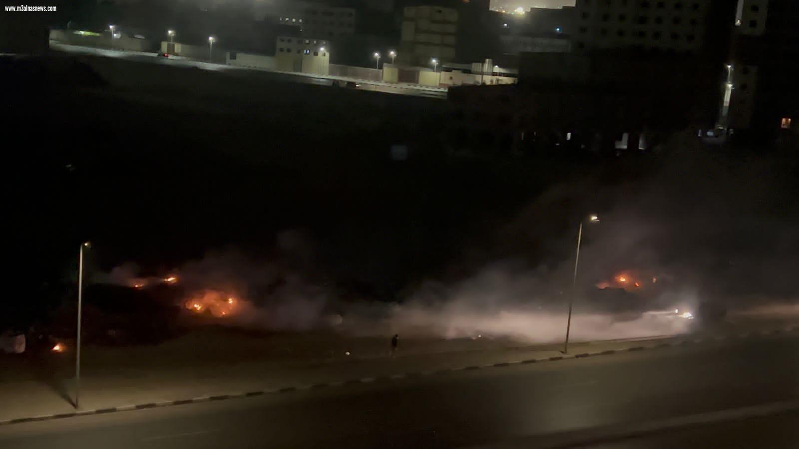 سكان حى السلام أول يعانون من أدخنة حرائق القمامة