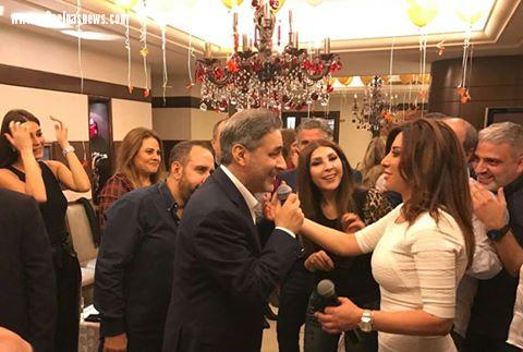 صور.. نجوم الفن والغناء في سهرة خاصة بمنزل نجوى كرم