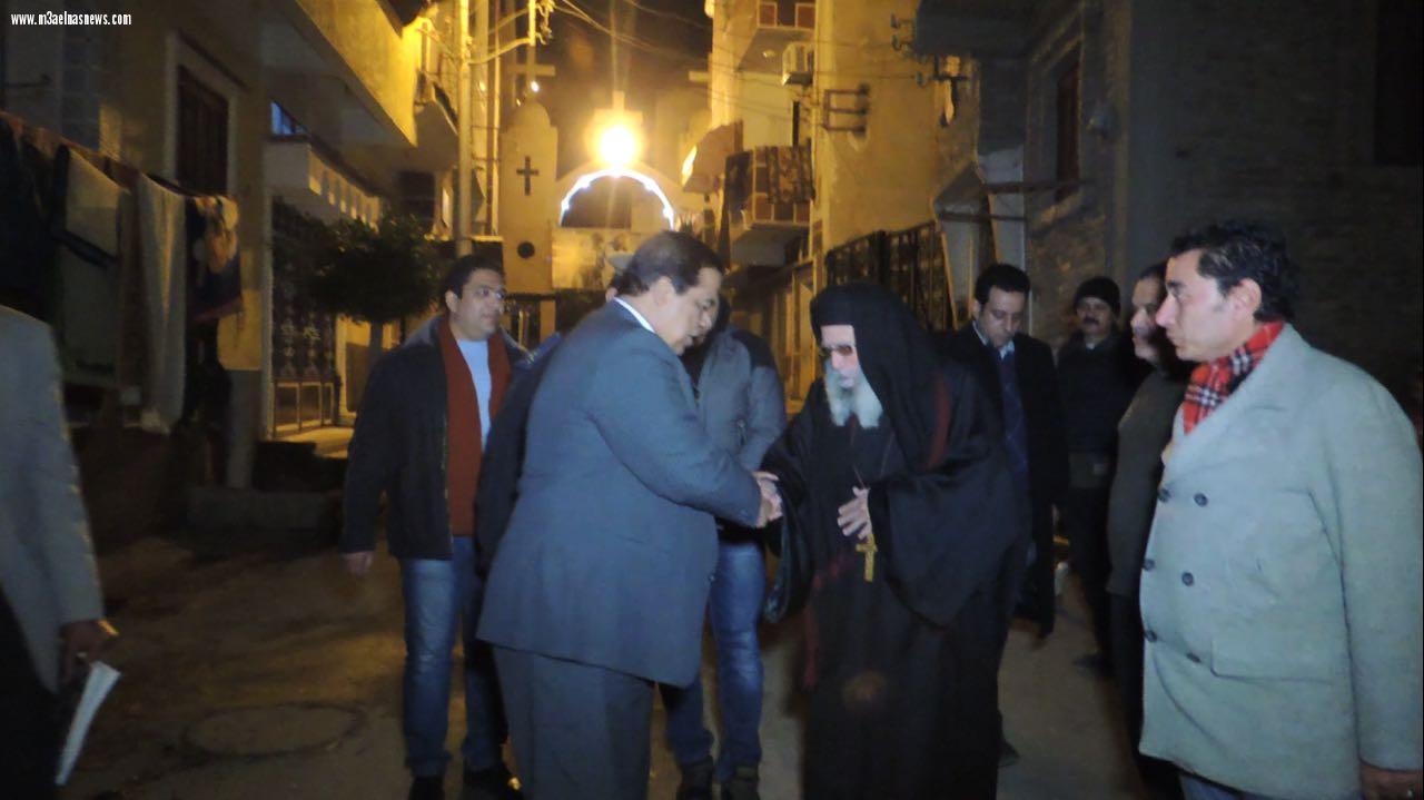 مدير أمن كفر الشيخ يتفقد الكنائس ويقدم التهنئة بأعياد الميلاد