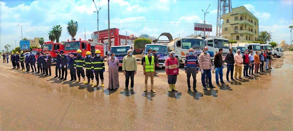 تعقيم وتطهير شوارع وميادين شباس عمير