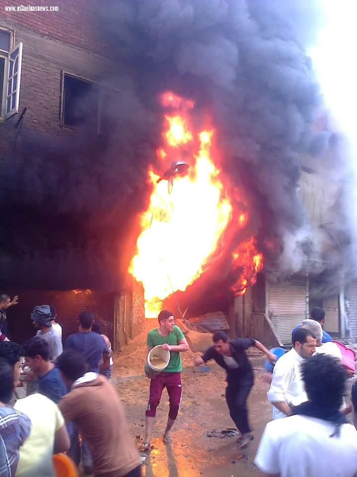 حريق يلتهم محل بدال تموينى وبه بطاقات ذكيه بكفرالشيخ