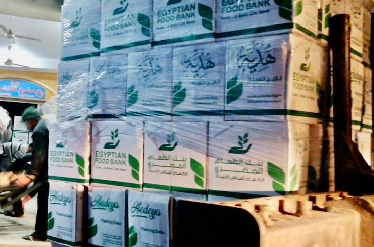 2000 كرتونة من إمدادات بنك الطعام المصري للأسر تحت العزل الصحي المنزلي
