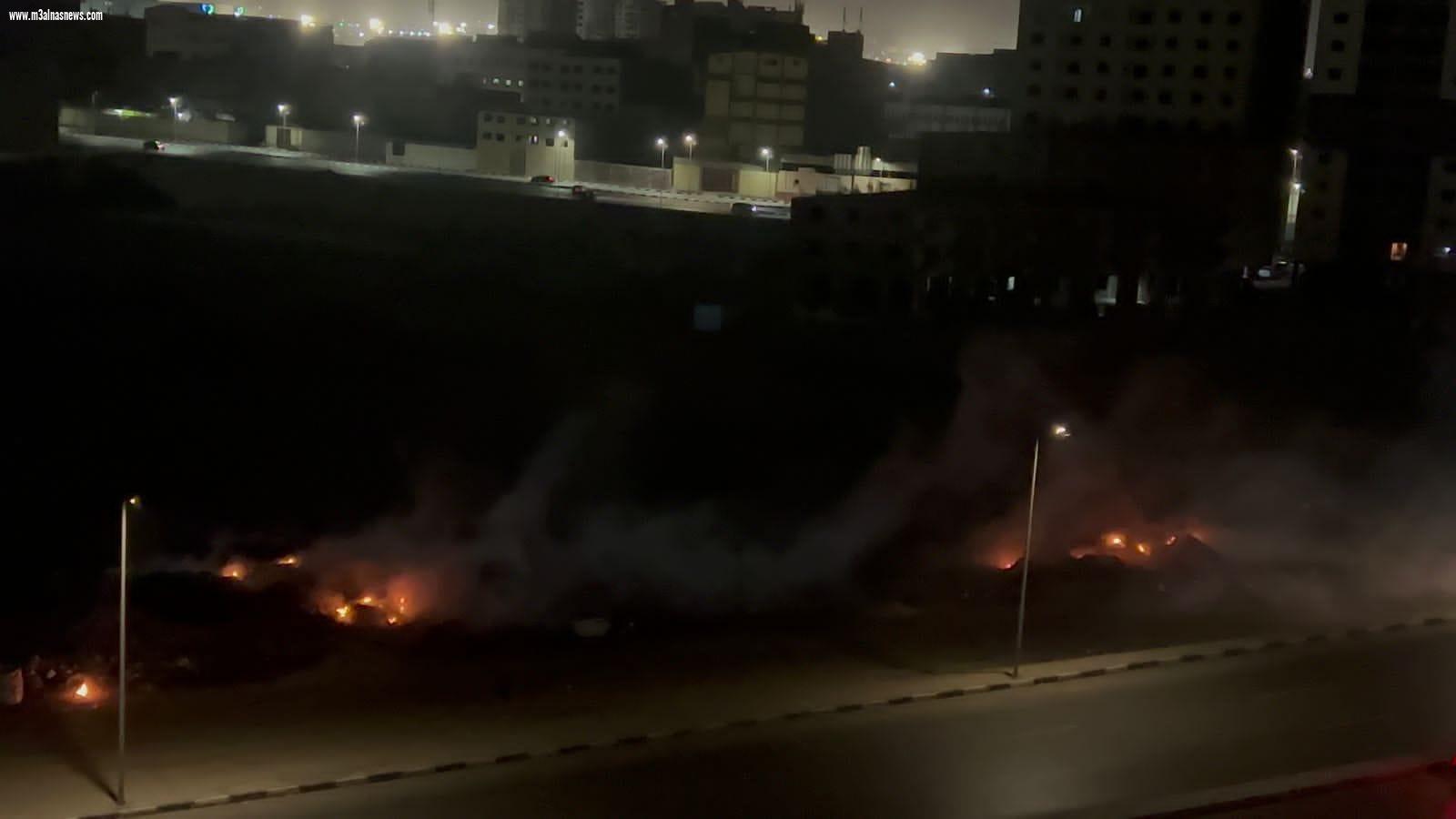 سكان حى السلام أول يعانون من أدخنة حرائق القمامة