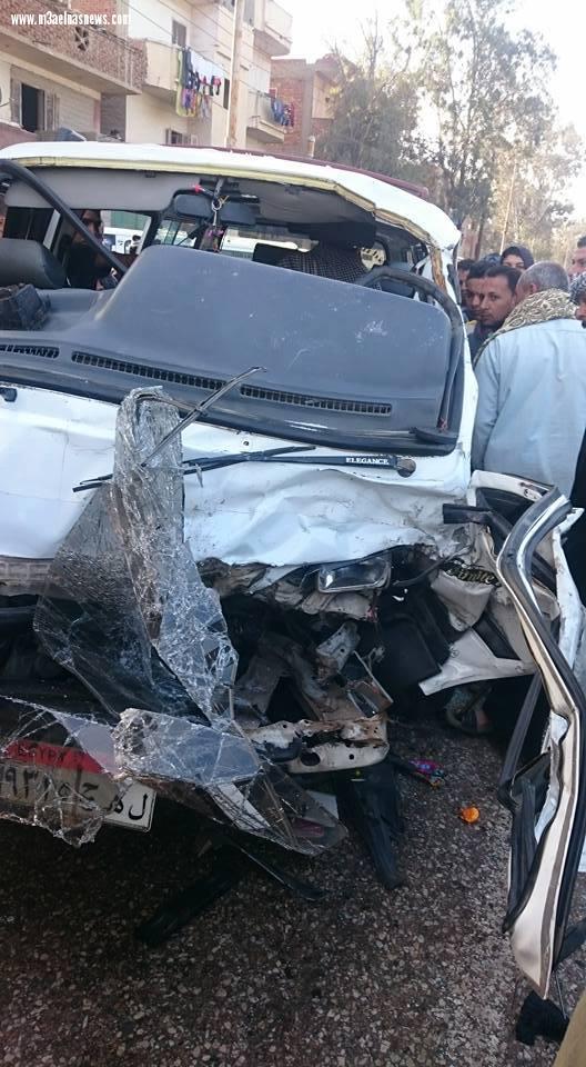 11 مصابا فى حادث تصادم سيارتين بكفر الشيخ والإسعاف تدفع بـ12 سيارة..