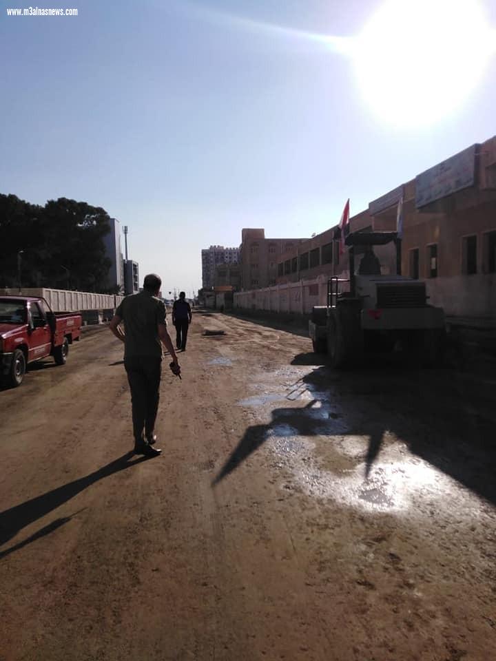 استمرار أعمال التطوير بشارع المدارس ضمن تطوير شوارع وأحياء مدينة كفر الشيخ