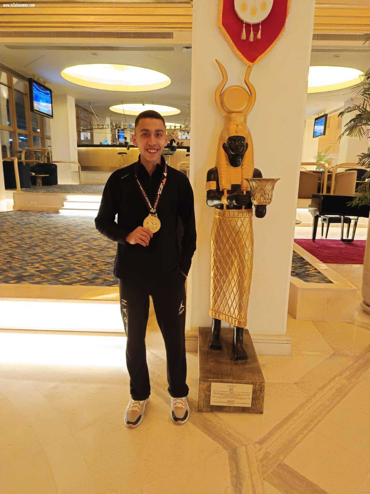 نور أشرف صبحيابن المنوفية بطل مصري صاعد في رياضة القوة البدنية