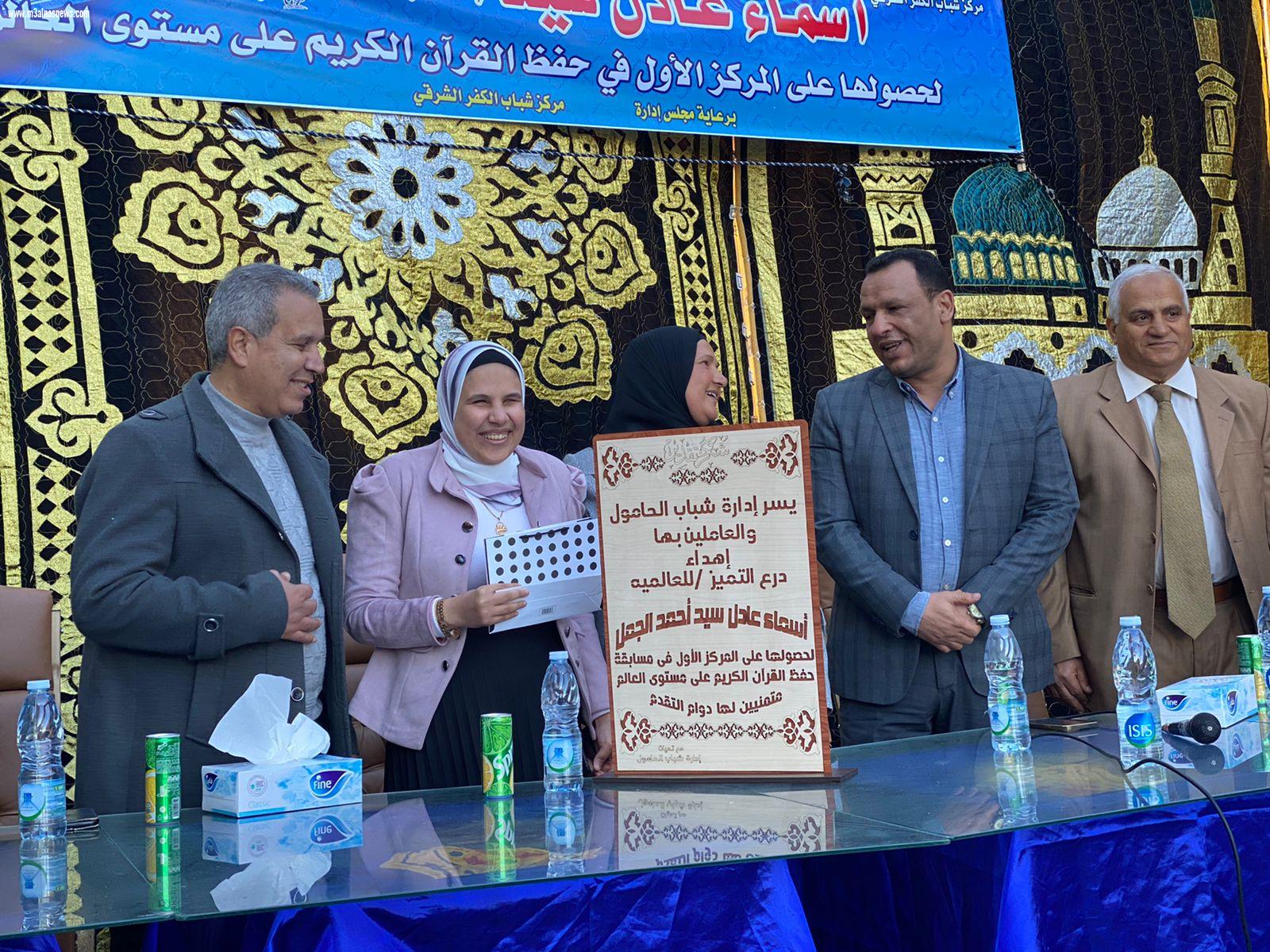 النائب يونس عبدالرازق يشارك فى حفل تكريم أسماء عادل