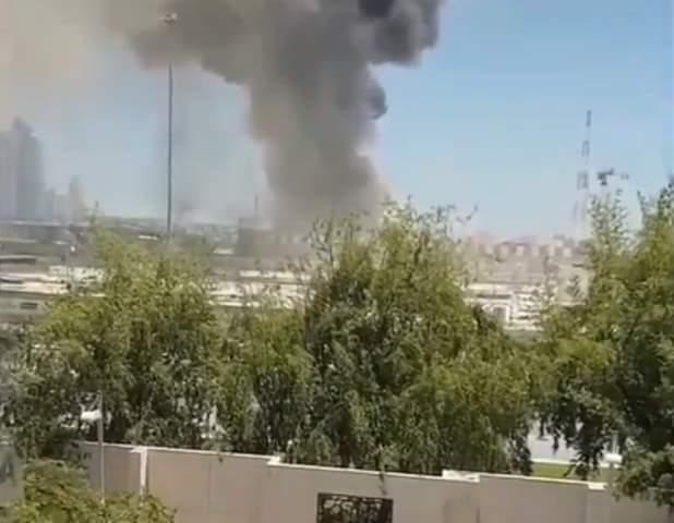 حريق يلتهم مبني القياده العامة للجيش القطري وعضو بأسرة تميم ينشر الفيديو بعد محاوله الانقلاب