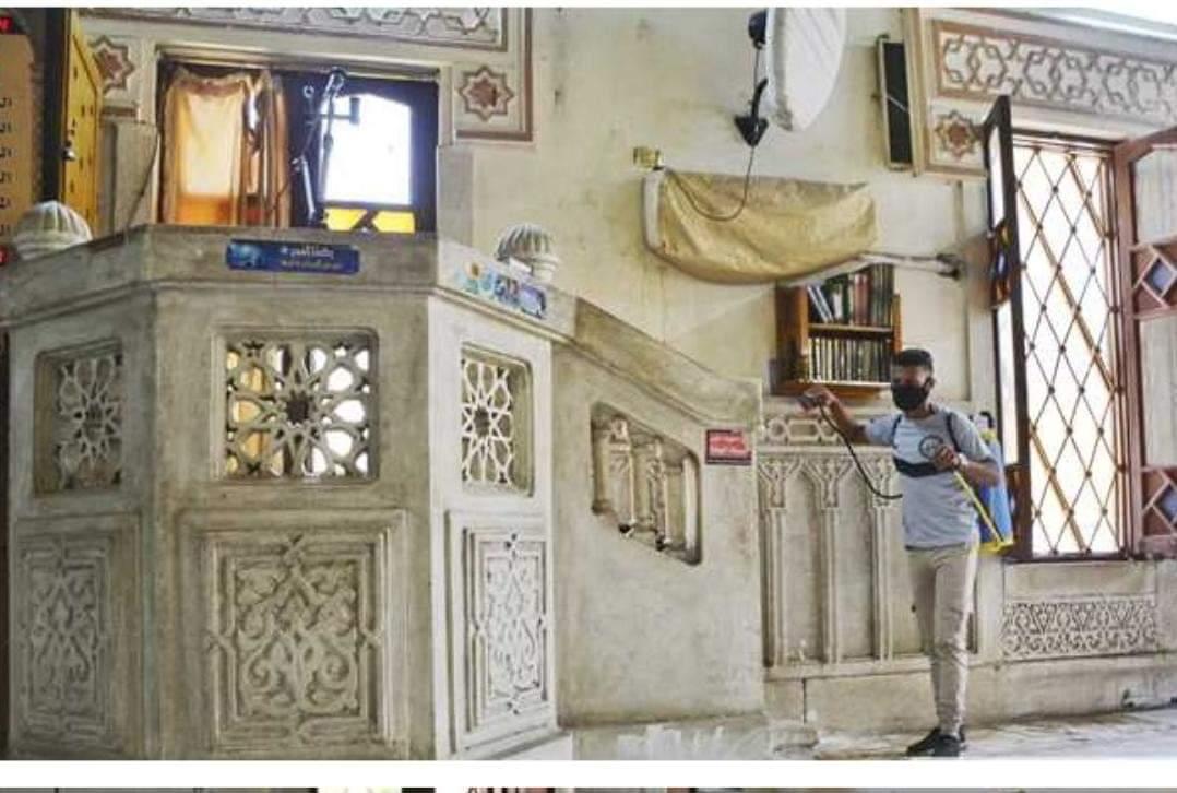 تطهير وتعقيم المساجد بالتعاون بين 