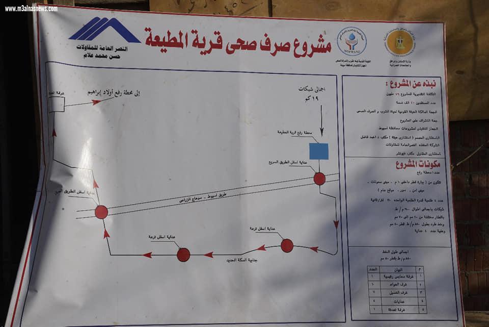 محافظ أسيوط يتفقد أعمال تنفيذ مشروع صرف صحي قرية المطيعة بتكلفة 76 مليون جنيه