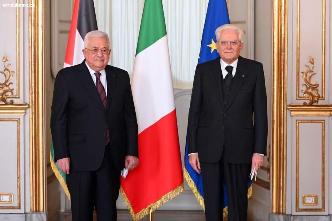 الرئيس الفلسطيني محمود عباس اجتمع مع نظيره الإيطالي الرئيس ماتاريلا
