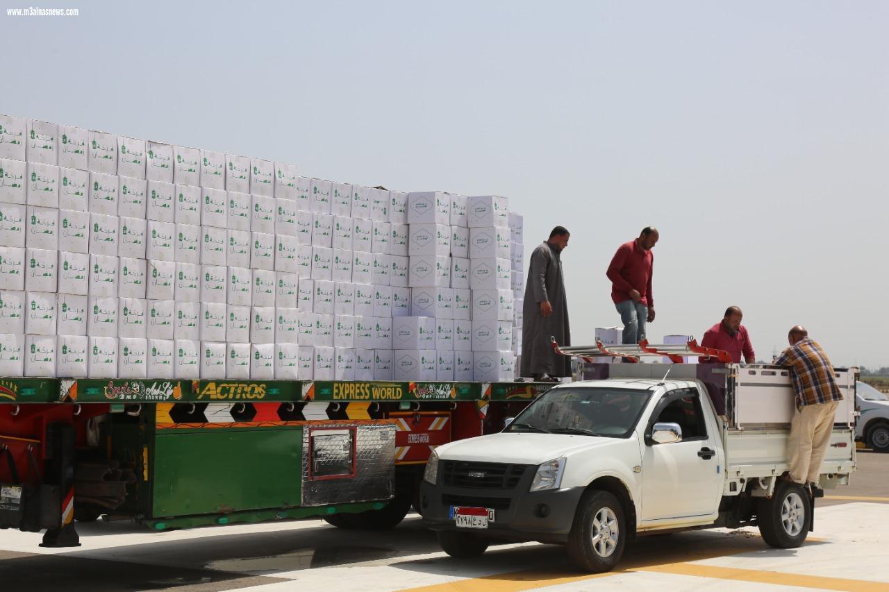 توزيع 19 ألف و500 كرتونه على الأسرة الفقيرة والأيتام بكفر الشيخ