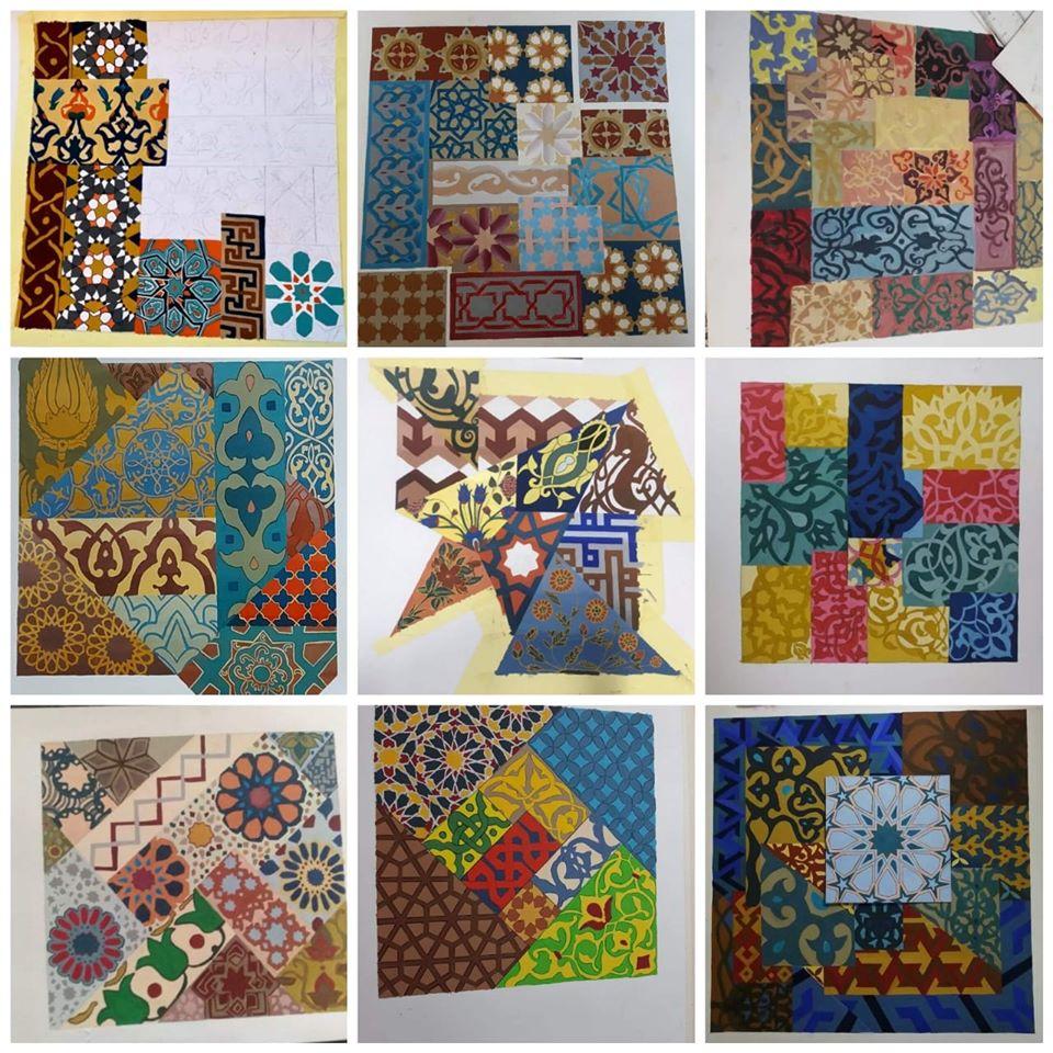 الإبداعات مستمرة بجامعة حلوان طلاب التربية الفنية يُقدمون نظم زخرفية من التراث