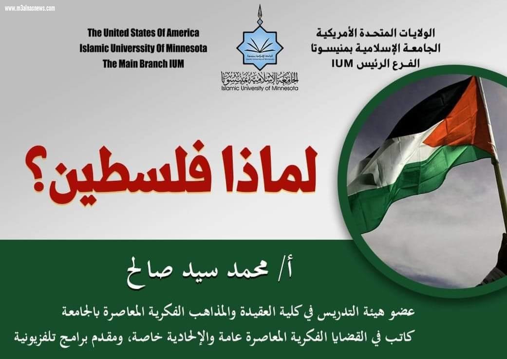 لماذا فلسطين ؟.. ندوة للكاتب محمد سيد صالح بالجامعة الإسلامية فى منيسوتا بأمريكا