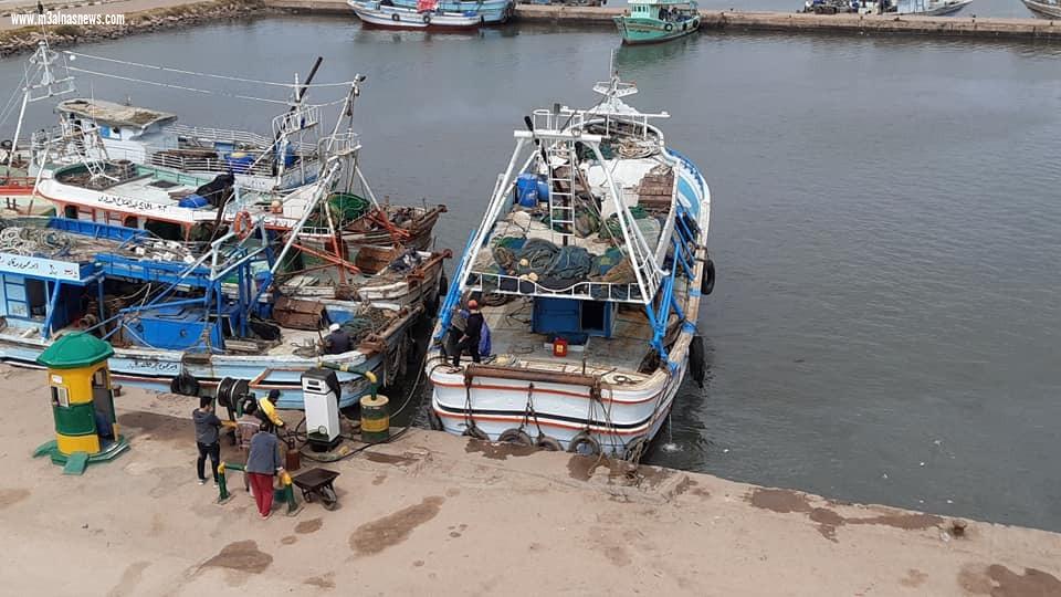 استئناف حركة الملاحة بميناء صيد البرلس لتحسن الأحوال الجوية بعد توقف لمدة 4 أيام