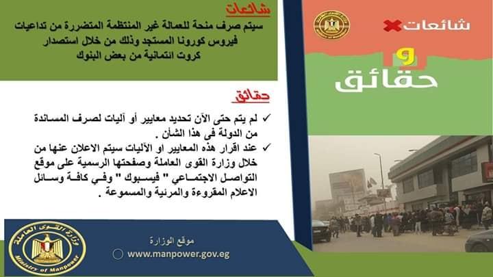 القوي العاملة تنفي صرف منحة من البنوك للعمالة غير المنتظمة التي تقوم بتسجيل بياناتها