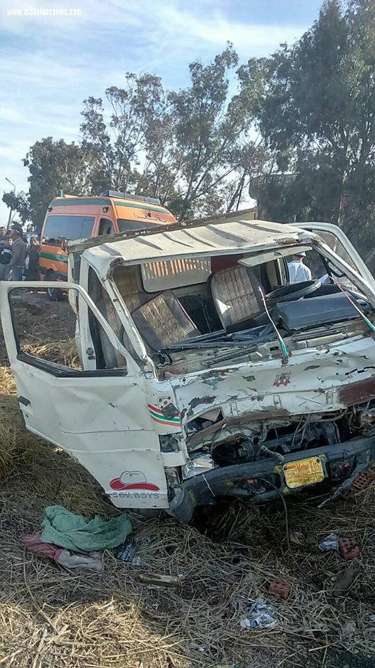 11 مصابا فى حادث تصادم سيارتين بكفر الشيخ والإسعاف تدفع بـ12 سيارة..
