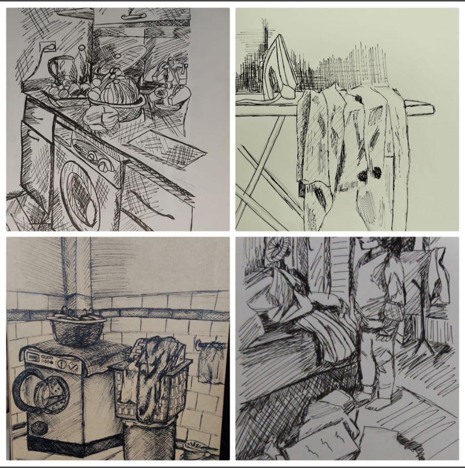 إلزم بيتك .. ارسم نفسك وارسم بيتك.. شعار طلاب التربية الفنية بجامعة حلوان