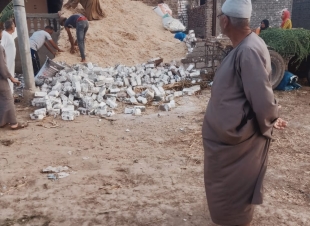 ازالة حالة تعدي على أراضي زراعية ووقف 3 حالات بناء مخالف بمركز كفر الشيخ