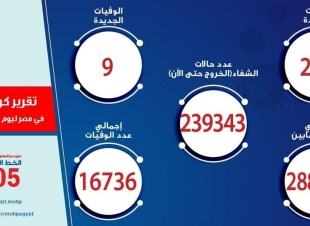 الصحة تسجيل 279 حالة إيجابية جديدة بفيروس كورونا .. و 9 حالات وفاة