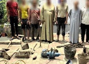 ضبط ٧ اشخاص نقبوا عن الآثار بمحيط قسم ثالث المحلة الكبري