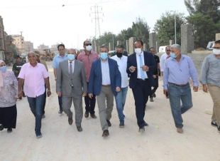 محافظ المنوفية يتفقد أعمال الرصف وإنشاءات حديقة الطفل والسوق النموذجي بالشهداء