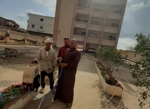 بمشاركة المجتمع المدنى.. حملة تعقيم لمواجهة فيروس كورونا بمدرسة أبوسكين بكفر الشيخ