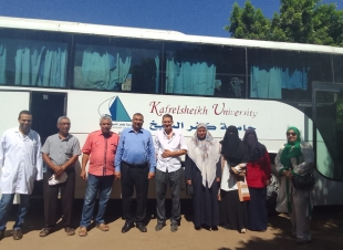 قافلة بيطرية بكفر الشيخ تجري الكشف البيطري على الحيوانات بقرية بقلين
