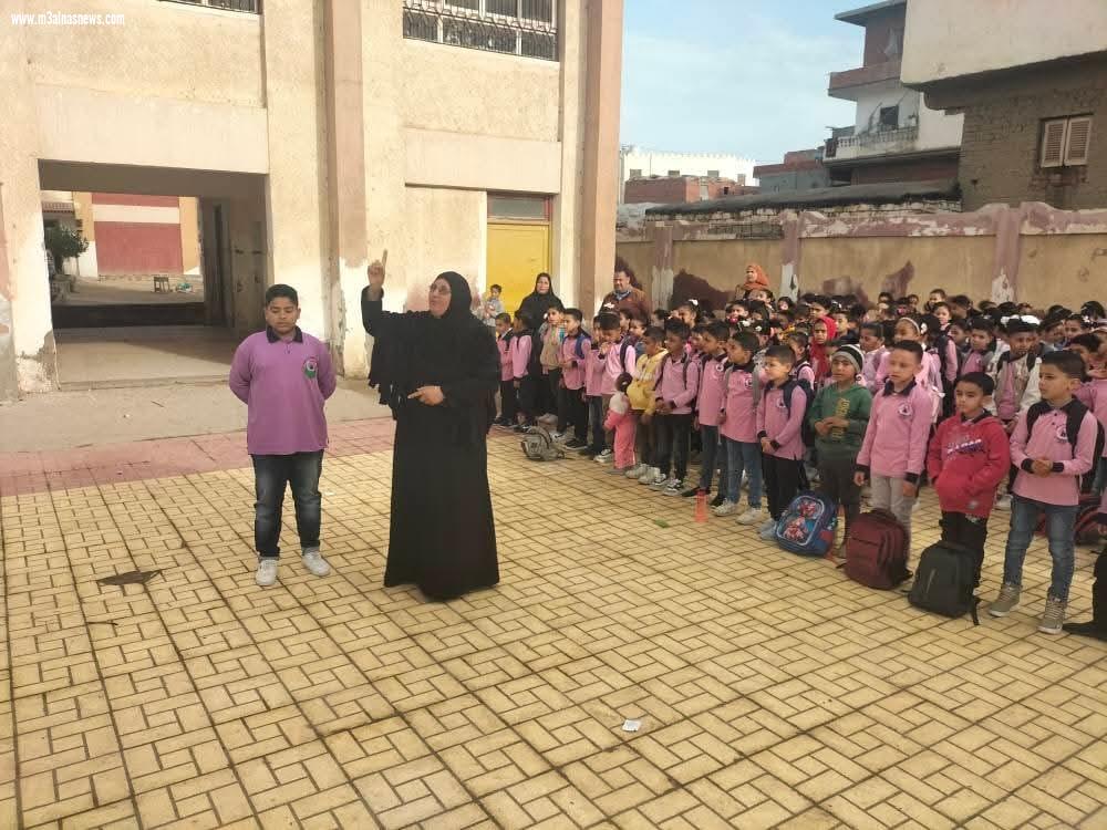 انتظام الدراسة بمدرسة أبوسكين الإبتدائية بعد انتهاء إجازة عيد الفطر المبارك