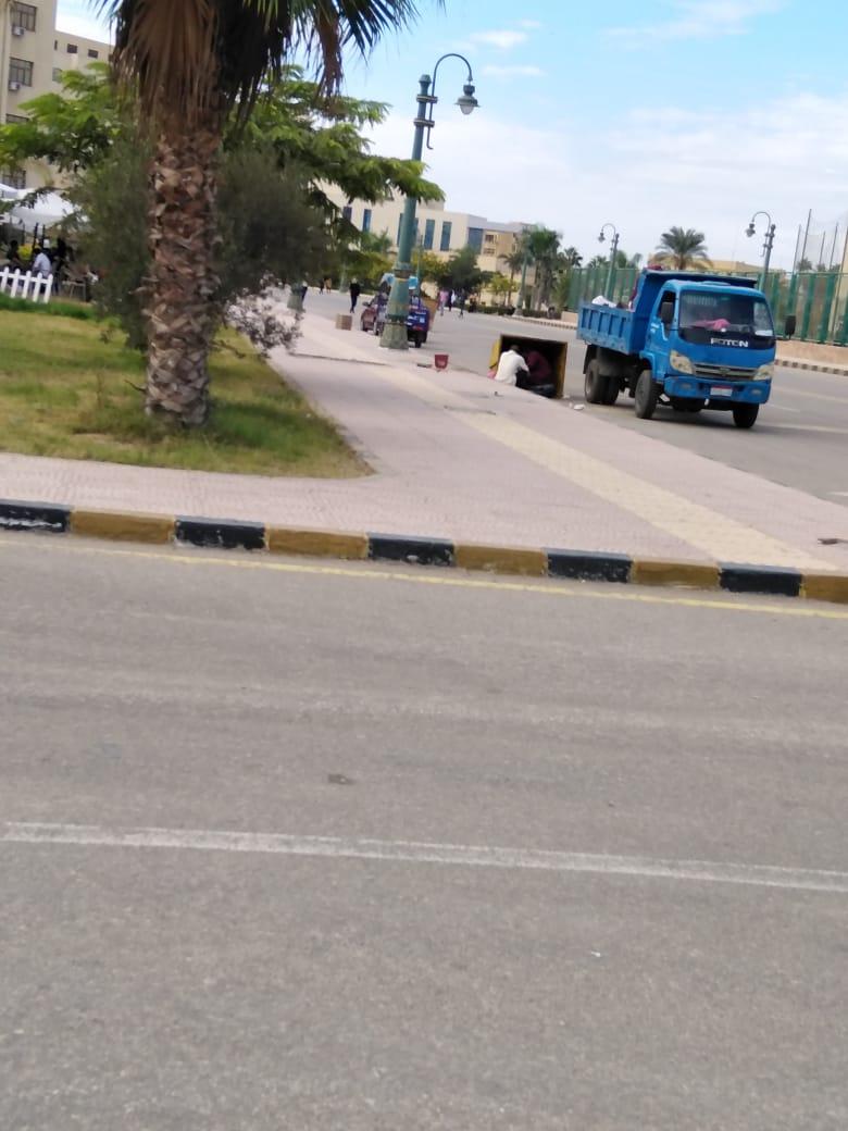 بالصور والفيديو.. رفع مخلفات ونفايات خطرة يدويًا بجامعة كفرالشيخ