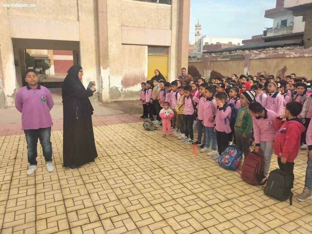 انتظام الدراسة بمدرسة أبوسكين الإبتدائية بعد انتهاء إجازة عيد الفطر المبارك