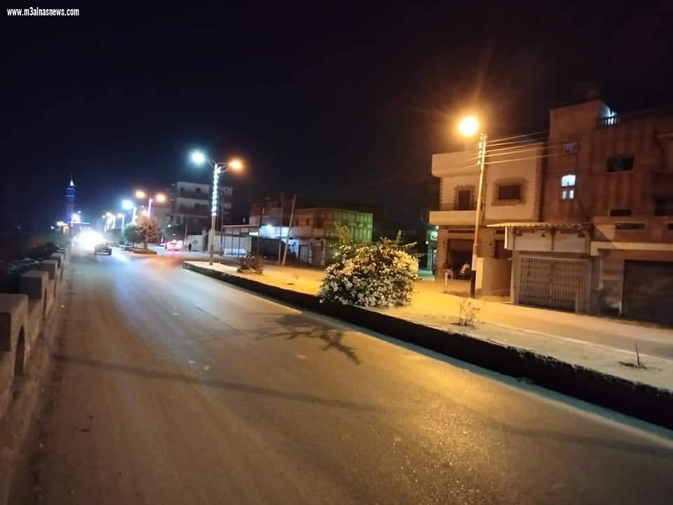 رئيس مركز ومدينة الحامول يتابع تجميل مداخل المدينة بانارة الزينة