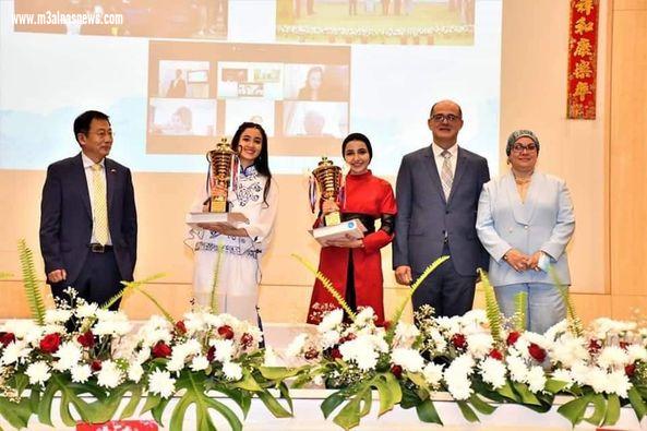 فوز طالبات اللغة الصينية بجامعة القاهرة بالمركزين الأول والثالث في المسابقة الصينية بمشاركة 18 جامعة مصرية