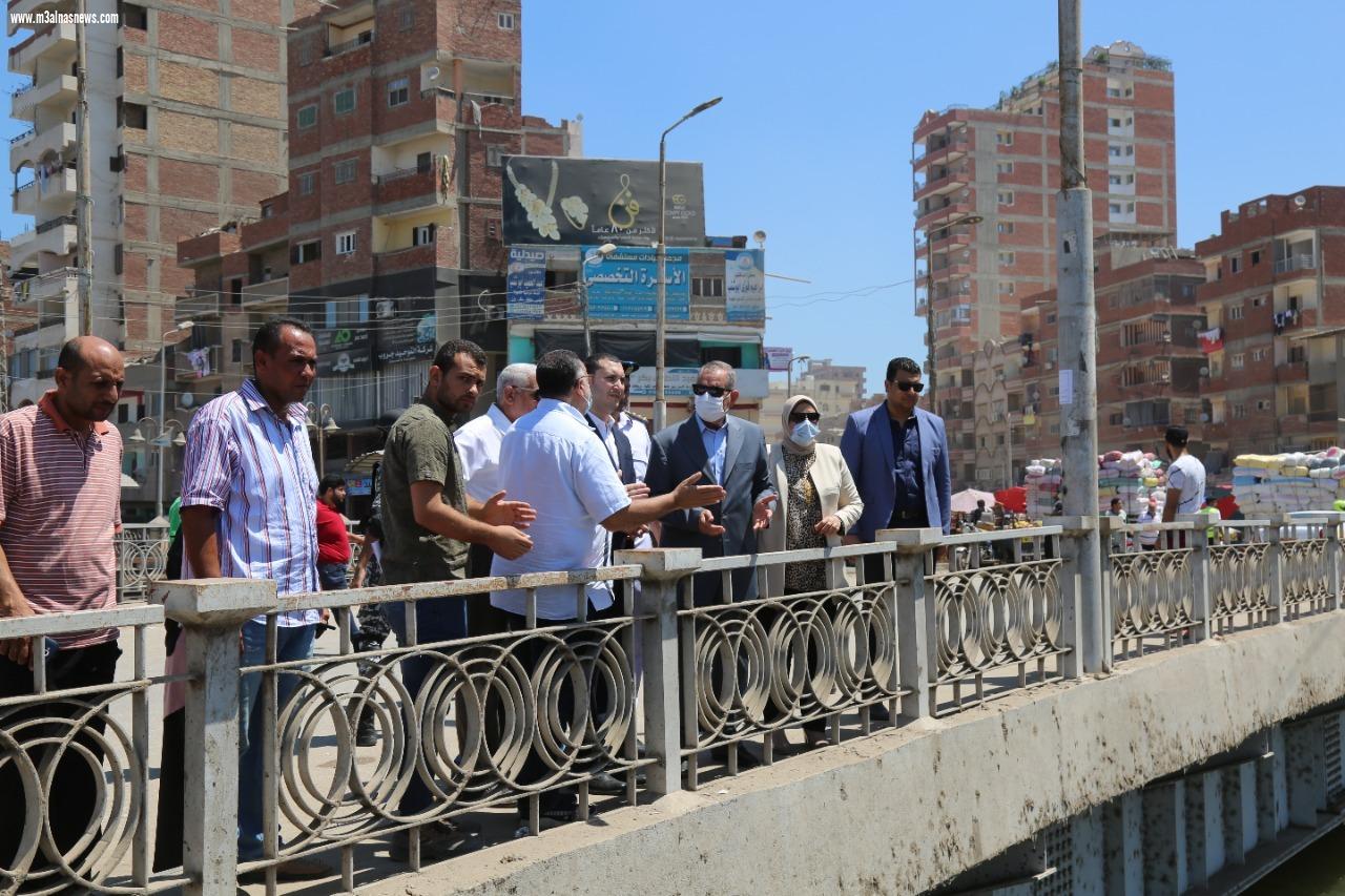 محافظ كفر الشيخ يتفقد أعمال التطوير في موقف كفر الشيخ وانشاء كوبريين على ترعة ميت يزيد