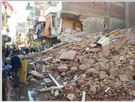 انهيار مبني بالإسكندرية وانباء عن وقوع ضحايا
