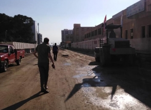 استمرار أعمال التطوير بشارع المدارس ضمن تطوير شوارع وأحياء مدينة كفر الشيخ