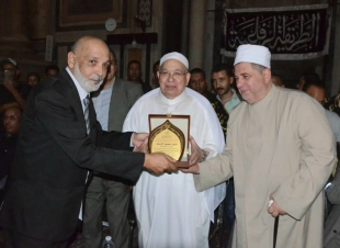 تكريم الشريف والقصبى وجمعة فى الحضرة الجامعة بمسجد الرفاعى