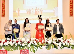 فوز طالبات اللغة الصينية بجامعة القاهرة بالمركزين الأول والثالث في المسابقة الصينية بمشاركة 18 جامعة مصرية