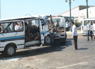 أصابة 5  اشخاص باصابات متفرقة فى حادثى تصادم بكفر الشيخ